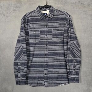 Johnnie‎ O Worth shacket Shirt Jacket Mens L Twilight Sherpa Lined elbow patches